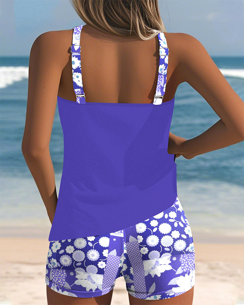 Veronica - Elegantes Badeshirt mit integriertem Boxer und Muster