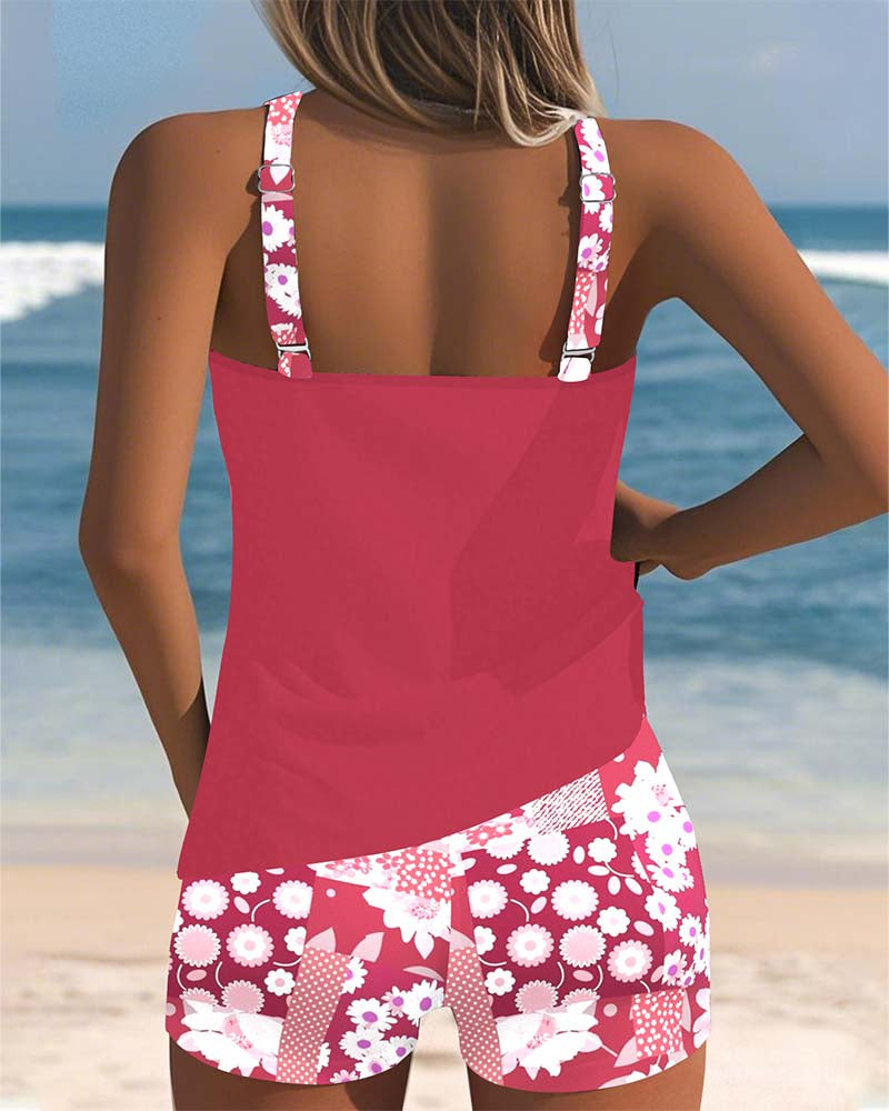 Veronica - Elegantes Badeshirt mit integriertem Boxer und Muster