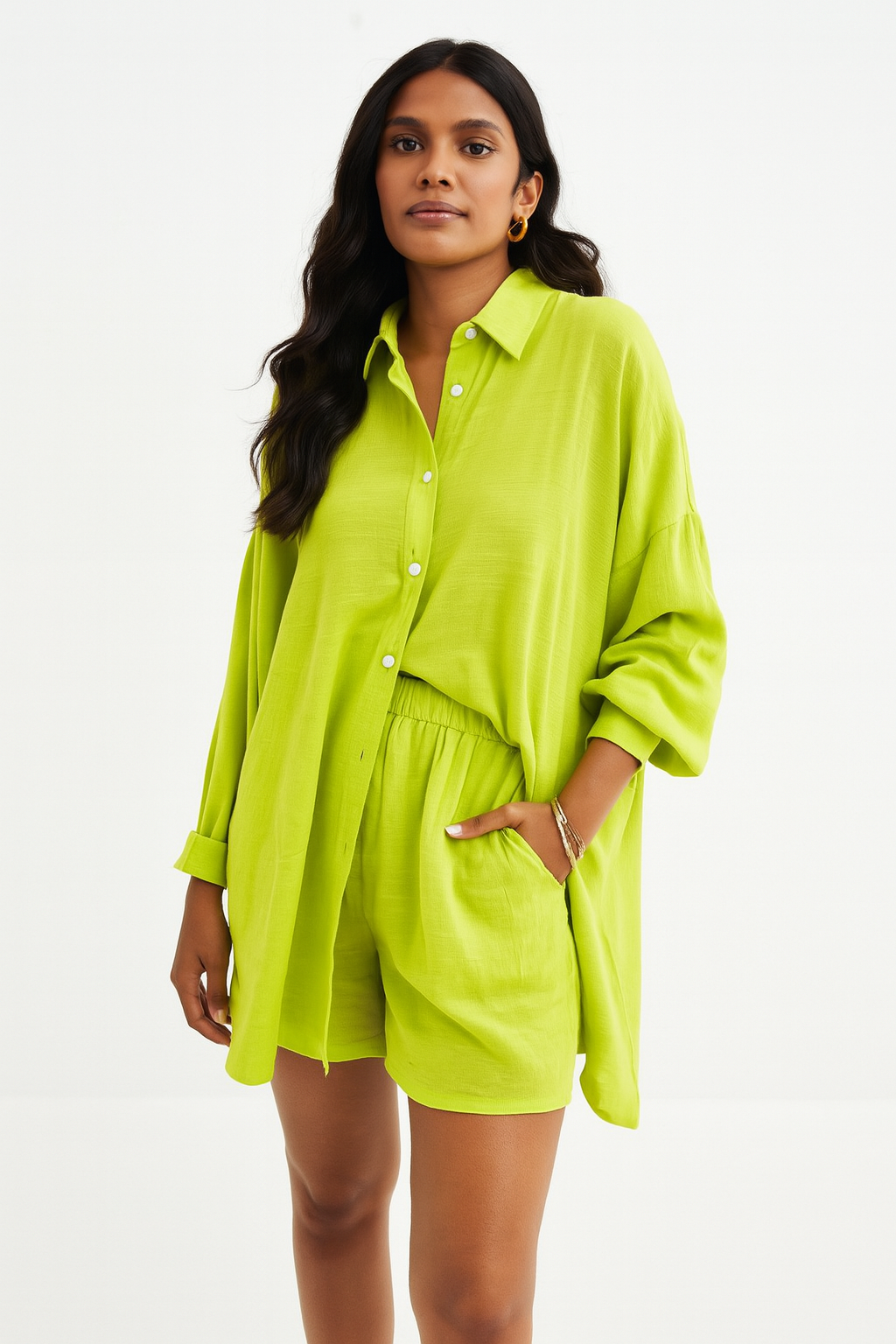 Dagmar | Bequemer Freizeit Zweiteiler mit Langarmshirt und Shorts