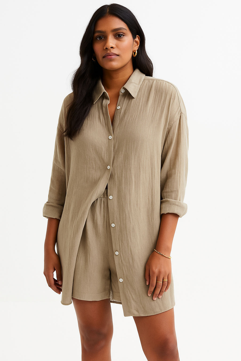 Dagmar | Bequemer Freizeit Zweiteiler mit Langarmshirt und Shorts
