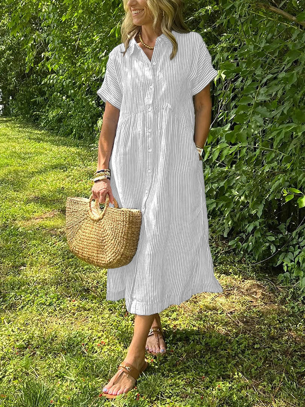 Sara – Gestreifte Oversized-Bluse mit Taschen