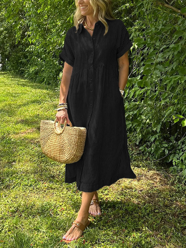 Sara – Gestreifte Oversized-Bluse mit Taschen