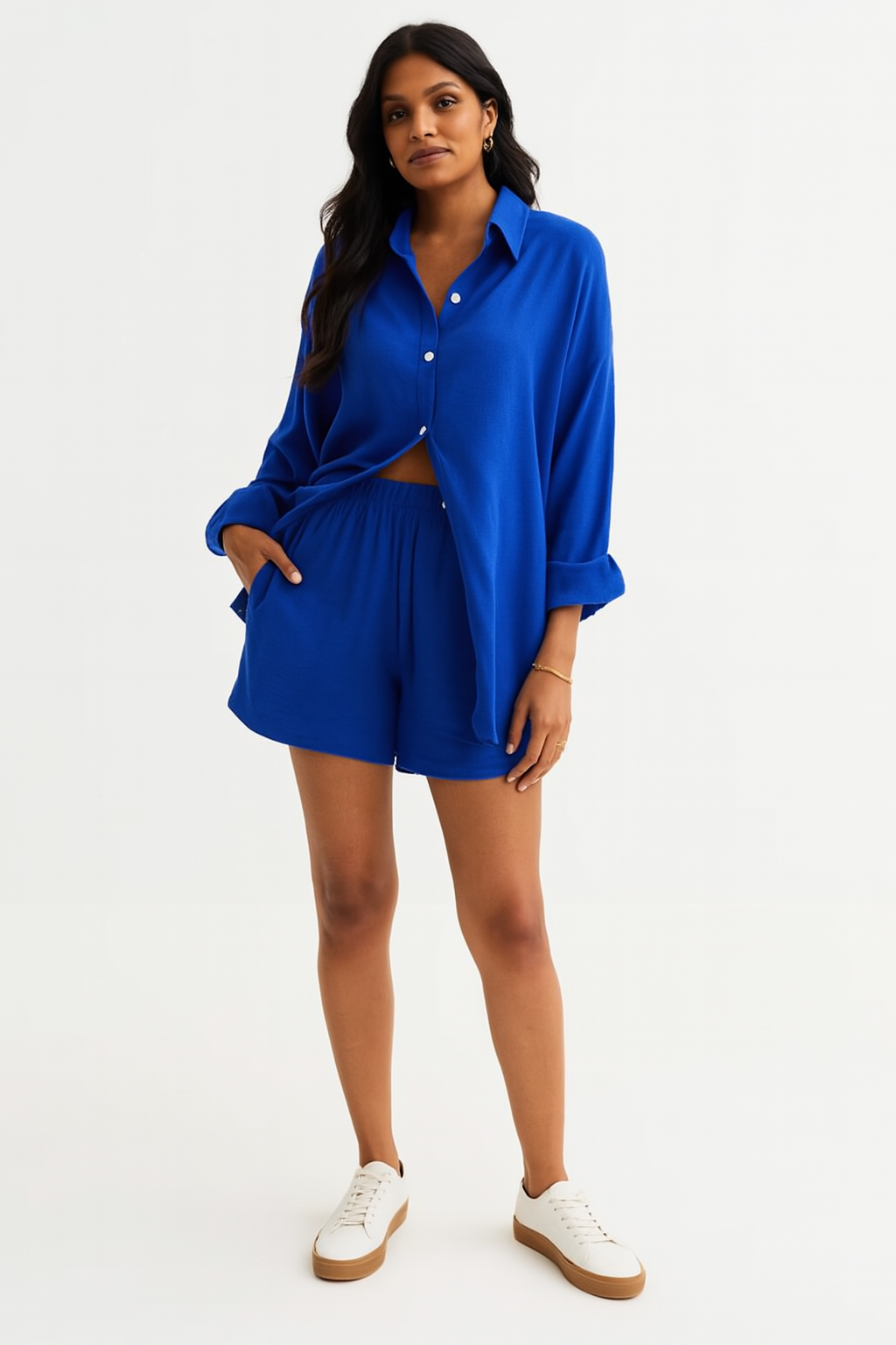 Dagmar | Bequemer Freizeit Zweiteiler mit Langarmshirt und Shorts