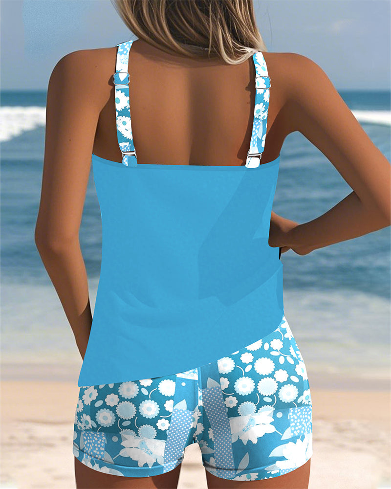 Veronica - Elegantes Badeshirt mit integriertem Boxer und Muster