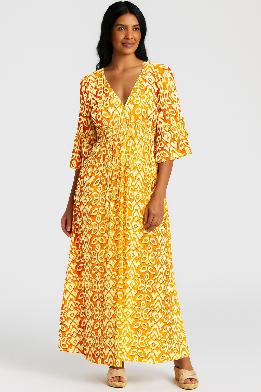 Helena - Wunderschönes blumenmuster Kleid mit V-Ausschnitt