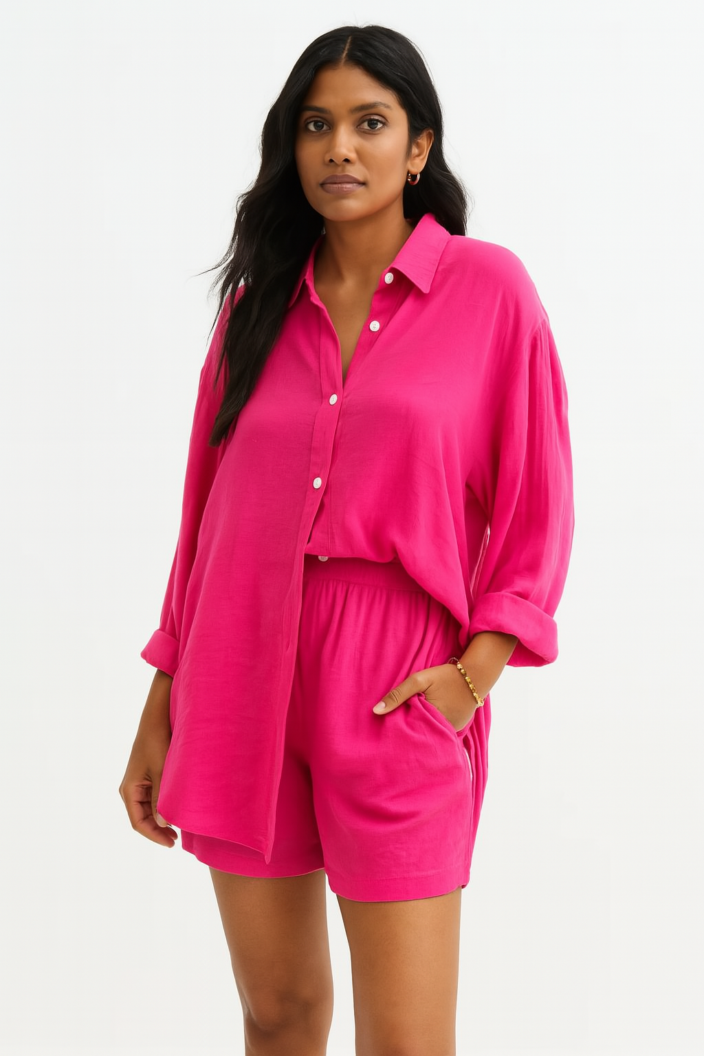 Dagmar | Bequemer Freizeit Zweiteiler mit Langarmshirt und Shorts